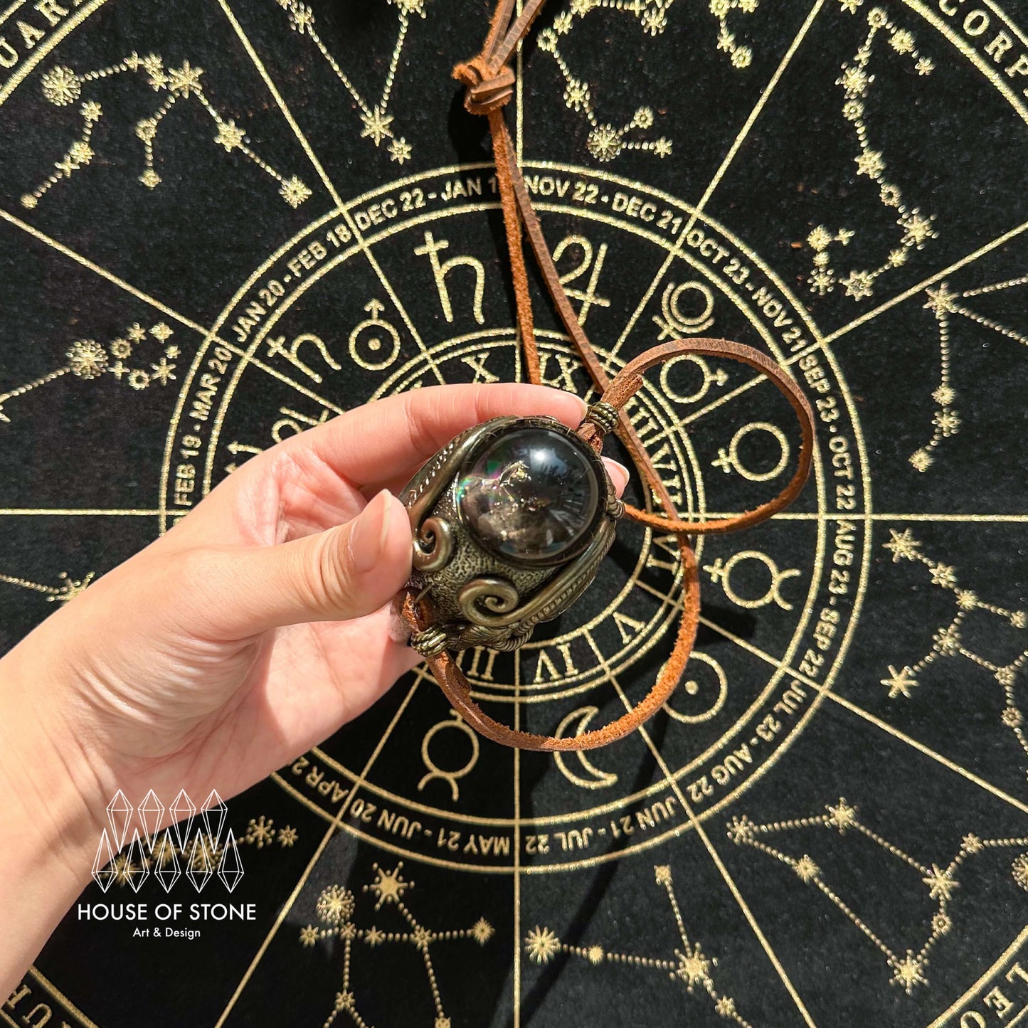 Handmade Natural Gold Sheen Obsidian Necklace/Magic Smoky Quartz Crystal Protection Pendant/Labradorite Jewelry/Root Chakra/Altar Tool