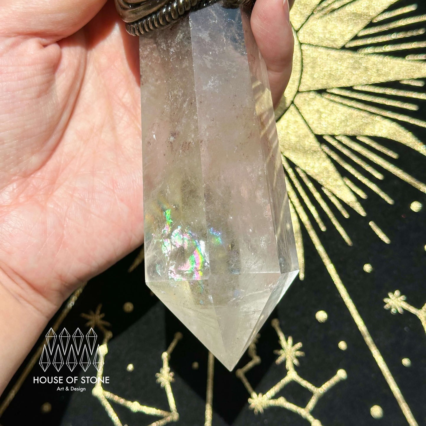 Handmade Natural Black Obsidian Mirror/Magic Obsidian Witch Wand/Crystal Quartz Wand/Scrying Mirror Wand/Root Chakra/Manifest Altar Tool