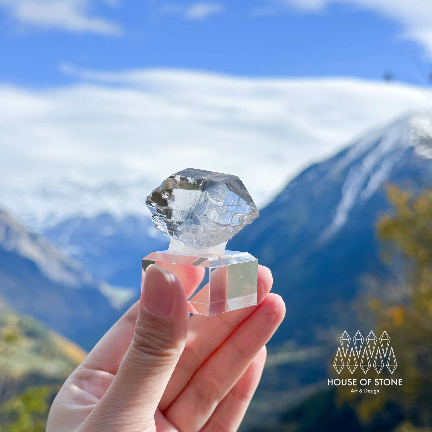 Alpine Mineral Gwindel Clear Quartz Specimen/Chamonix-Mont-Blanc France Gwindel/Apls Crystal