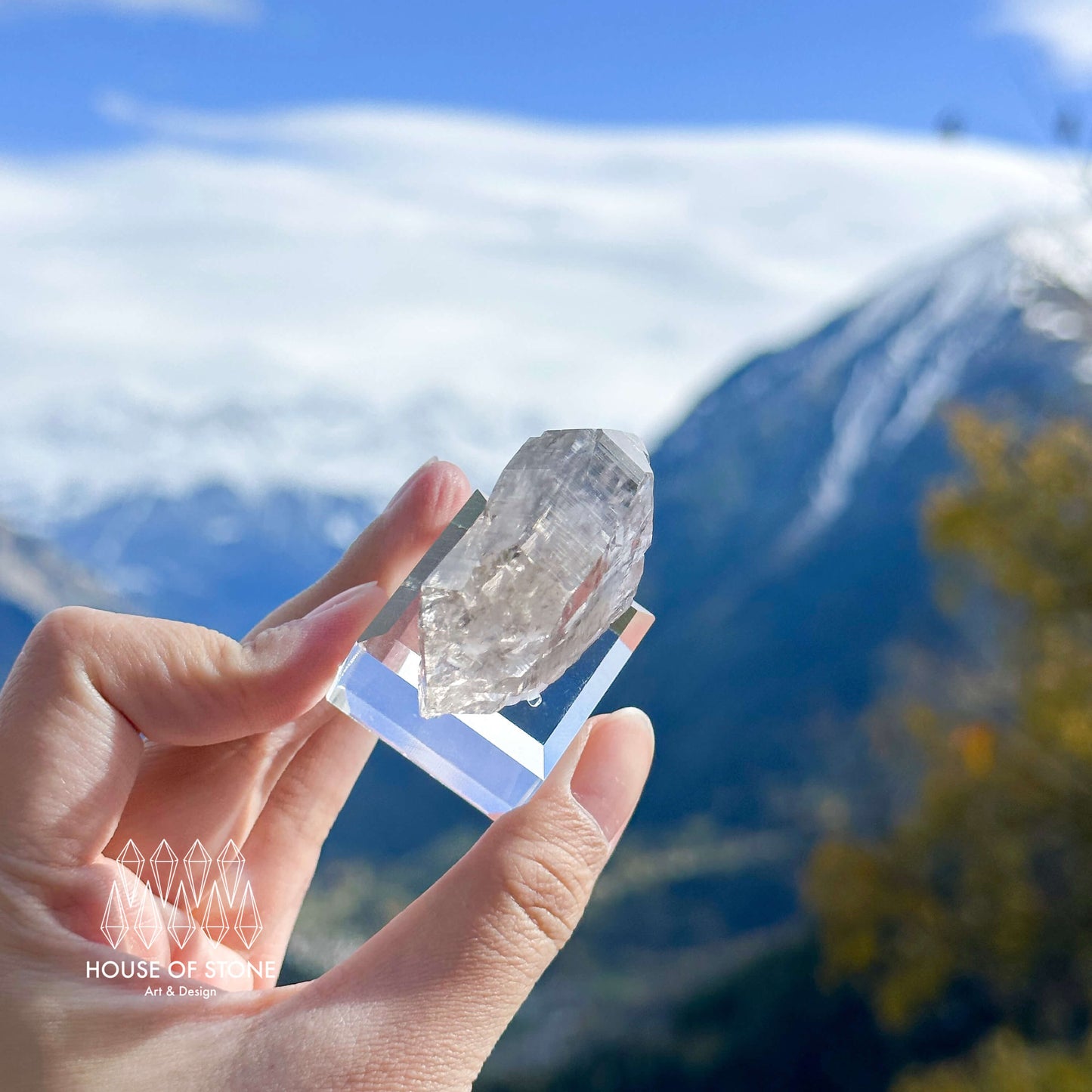 Alpine Mineral Gwindel Clear Quartz Specimen/Chamonix-Mont-Blanc France Gwindel/Apls Crystal