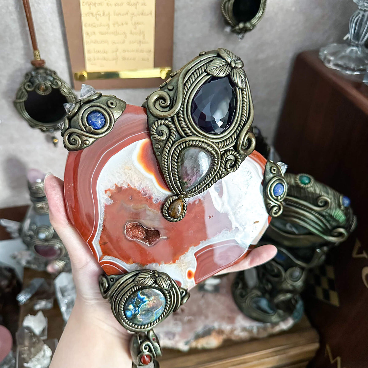 Handmade Natural Carnelian Crystal Wall Hanging Decor/Spiritual Window Interior Room Hangings/Christmas Crystal Door Hanging