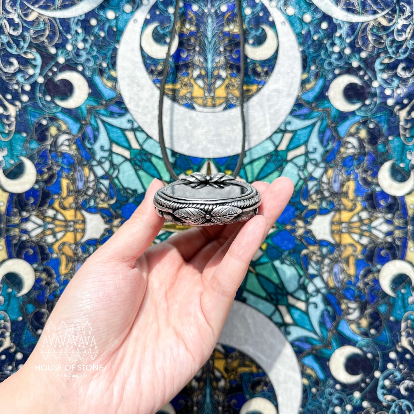 Natural Handmade Black Obsidian Pendant Necklace/Magic Obsidian Mirror Crystal Pendant/Scrying Mirror Labradorite Jewelry/Chakra/Altar Tool