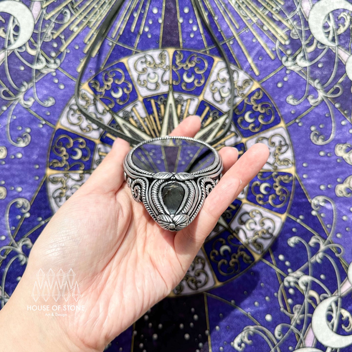 Natural Handmade Black Obsidian Pendant Necklace/Magic Obsidian Mirror Crystal Pendant/Scrying Mirror Labradorite Jewelry/Altar Tool