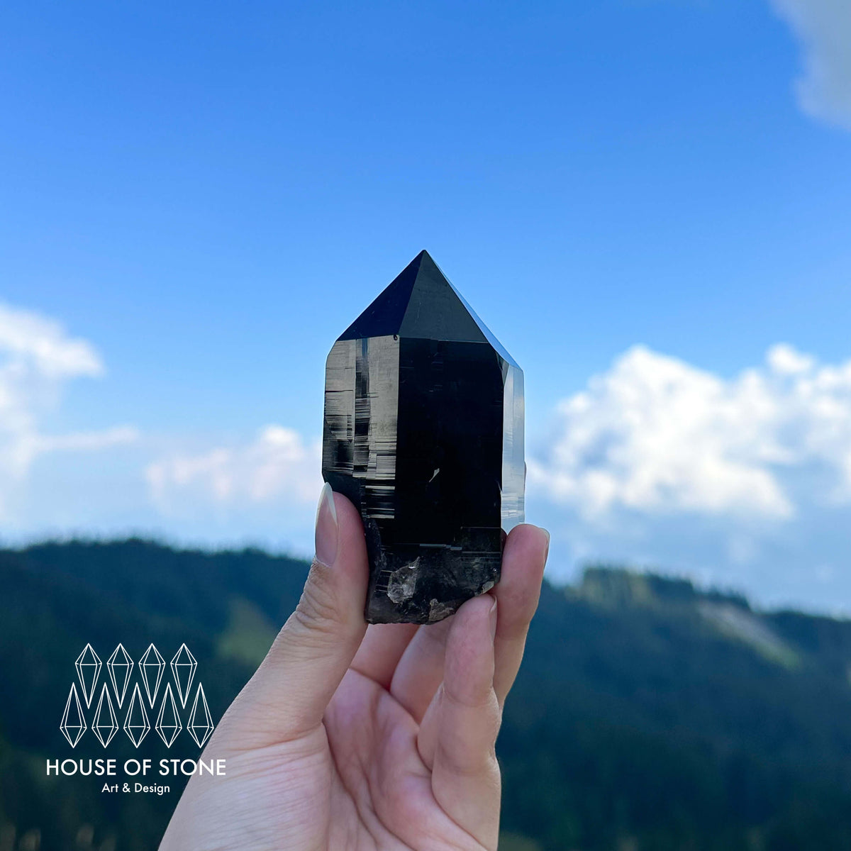 Alpine Mineral Morion Smoky Quartz Point Specimen/Swiss Tower Apls/Double Terminated Quartz Points/Dark Smoky Quartz Floater Quartz Cluster