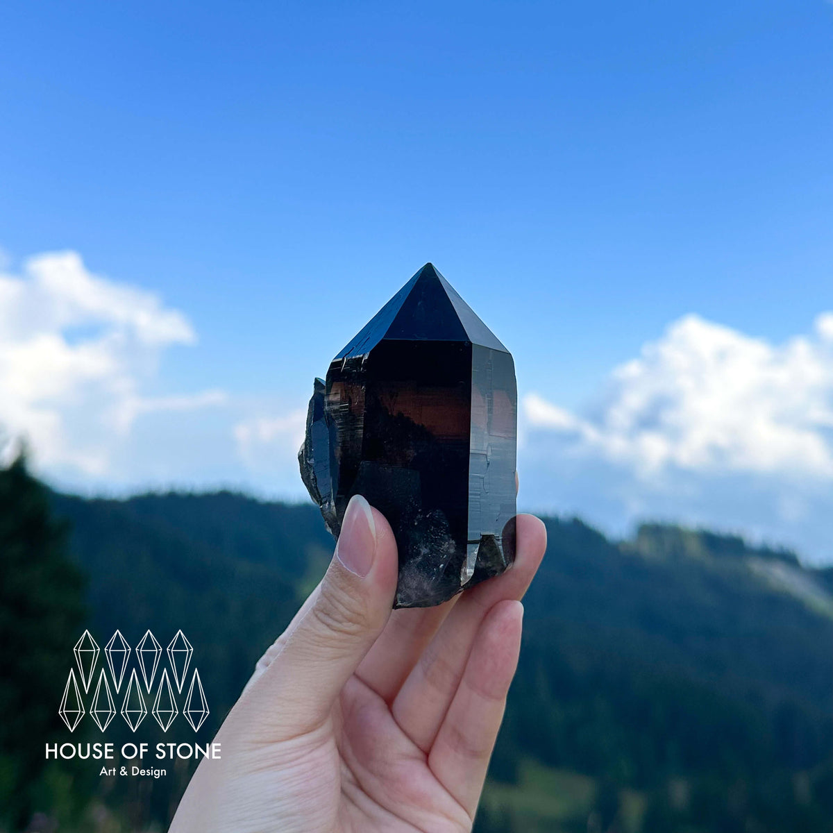 Alpine Mineral Morion Smoky Quartz Point Specimen/Swiss Tower Apls/Double Terminated Quartz Points/Dark Smoky Quartz Floater Quartz Cluster