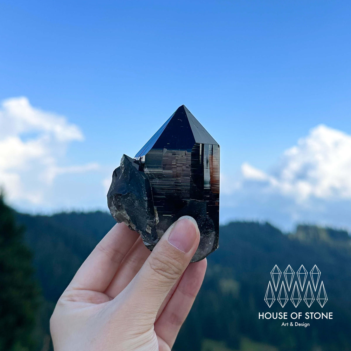 Alpine Mineral Morion Smoky Quartz Point Specimen/Swiss Tower Apls/Double Terminated Quartz Points/Dark Smoky Quartz Floater Quartz Cluster