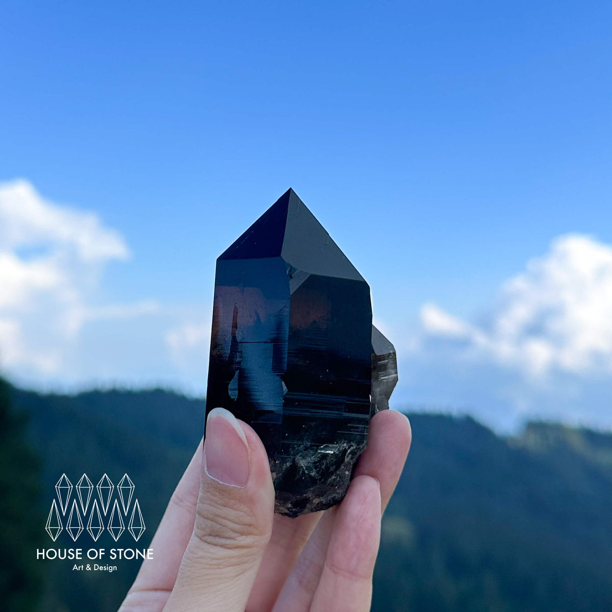 Alpine Mineral Morion Smoky Quartz Point Specimen/Swiss Tower Apls/Double Terminated Quartz Points/Dark Smoky Quartz Floater Quartz Cluster