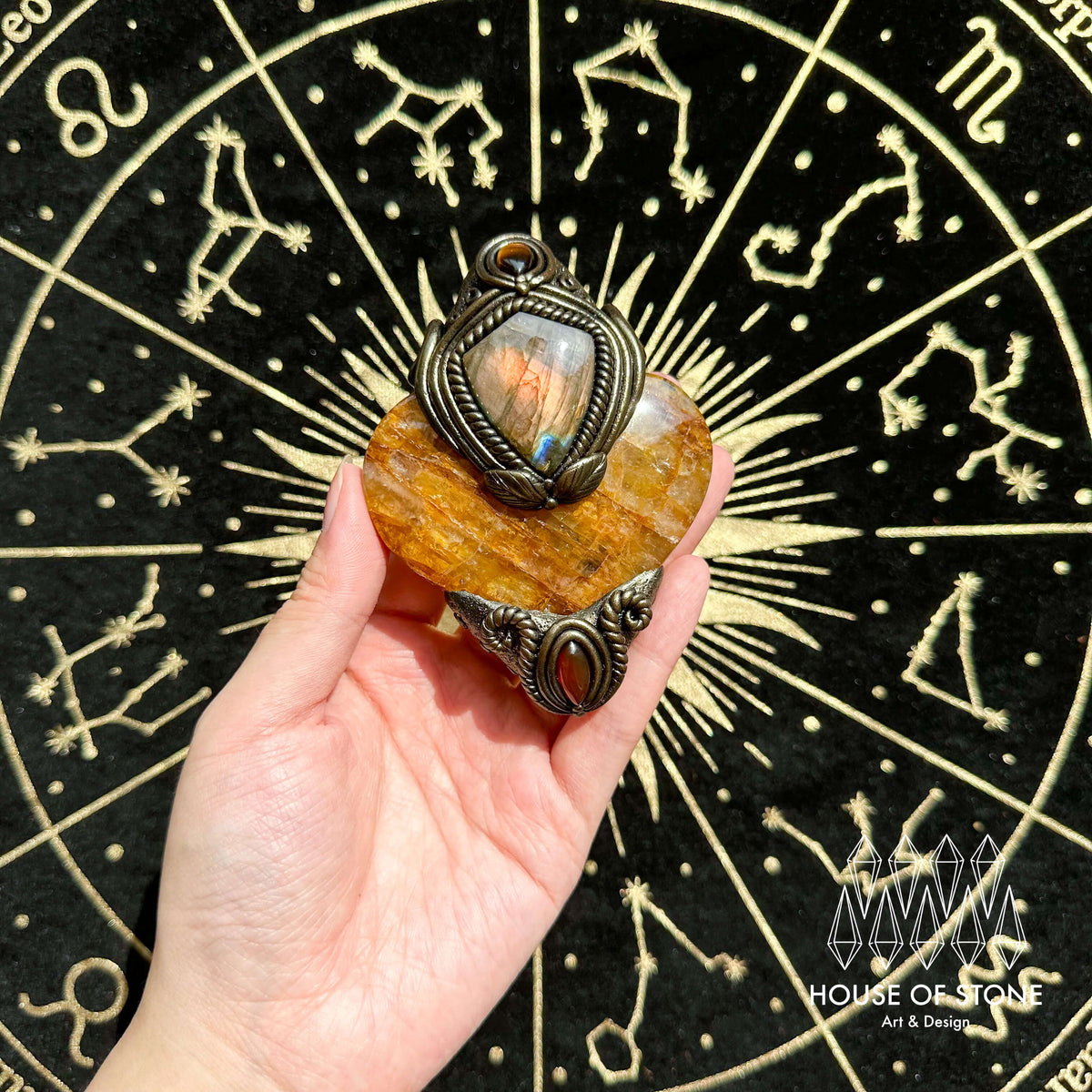 Handmade Natural Golden Healer Pendant Necklace/Magic Quartz Crystal Protection Pendant/Talisman Amulet Jewelry/Chakra/Altar Tool