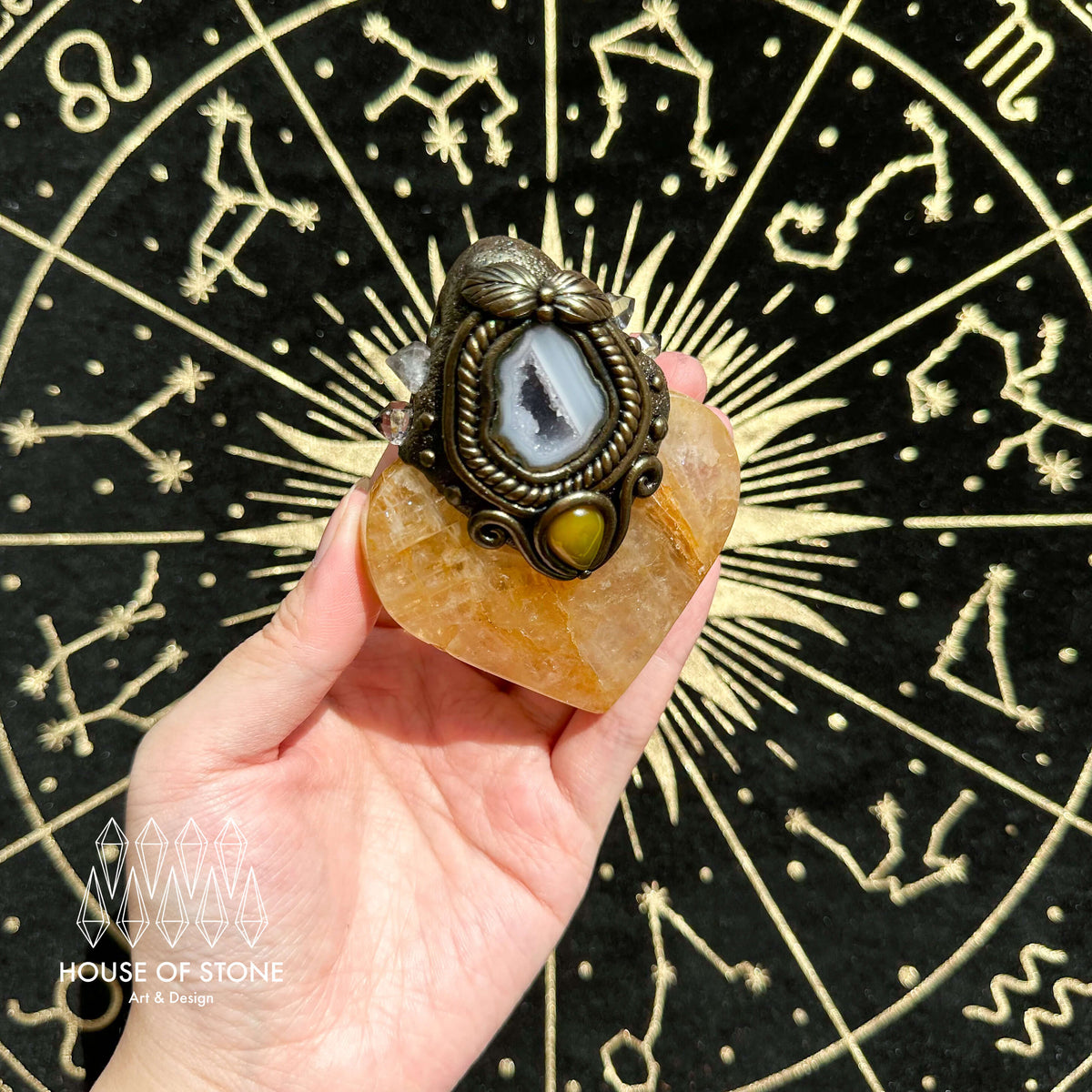 Handmade Natural Golden Healer Pendant Necklace/Magic Quartz Crystal Protection Pendant/Talisman Amulet Jewelry/Chakra/Altar Tool