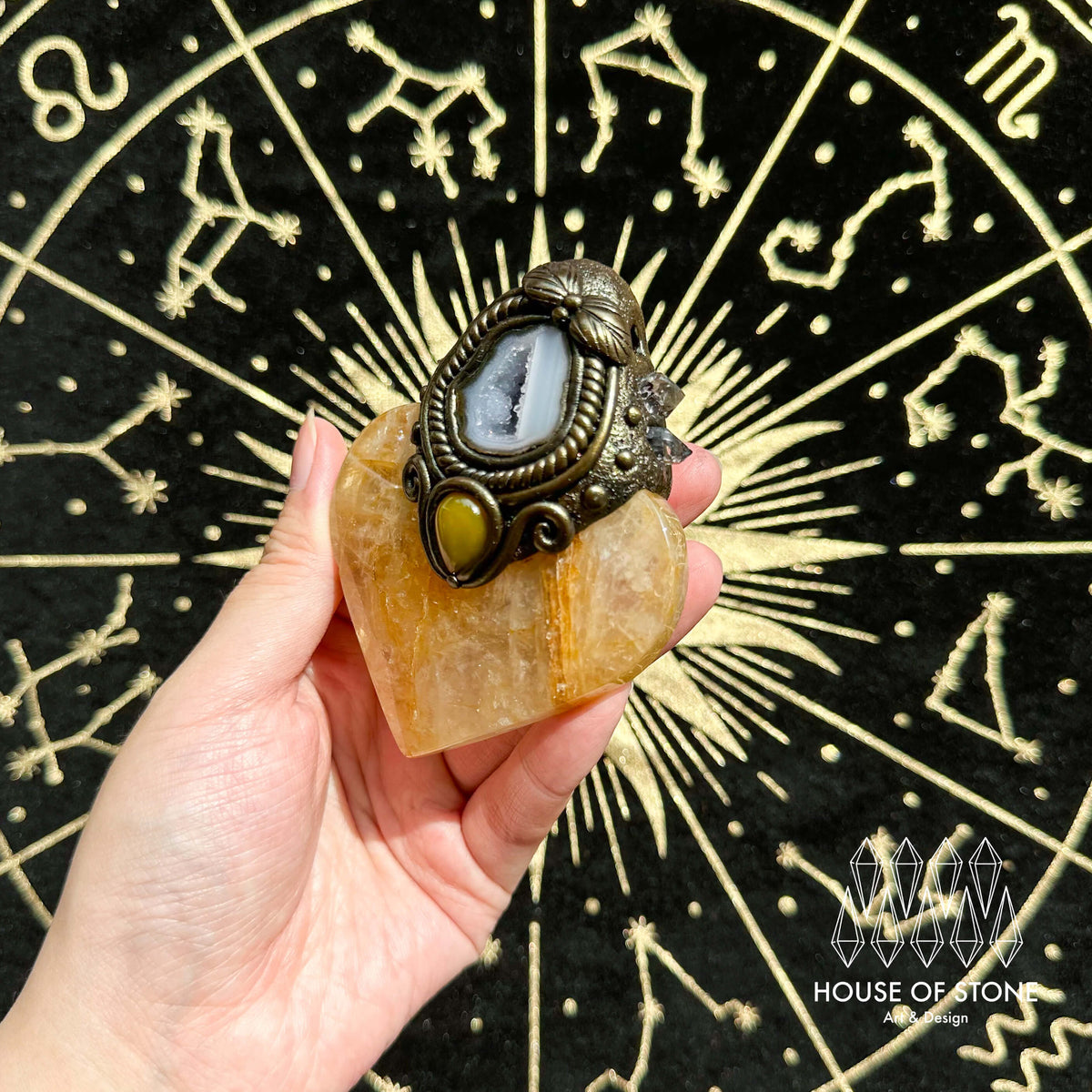 Handmade Natural Golden Healer Pendant Necklace/Magic Quartz Crystal Protection Pendant/Talisman Amulet Jewelry/Chakra/Altar Tool