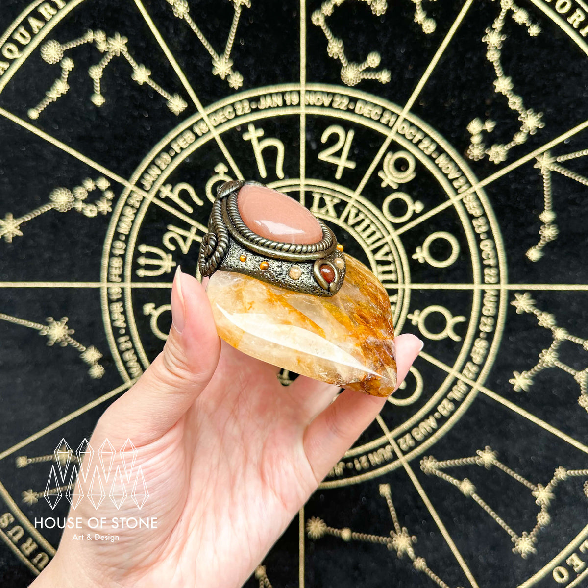 Handmade Natural Golden Healer Pendant Necklace/Magic Quartz Crystal Protection Pendant/Talisman Amulet Jewelry/Chakra/Altar Tool