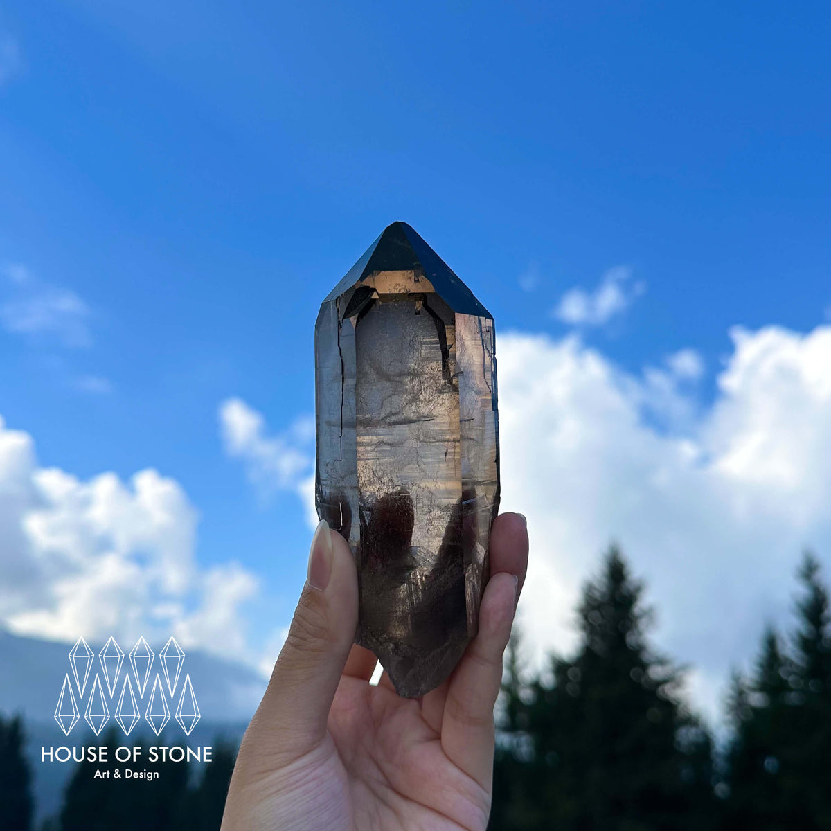 Swiss Smoky Quartz Point Specimen/Large Switzerland Smoky Quartz Tower/Alpine Mineral/Apls Quartz