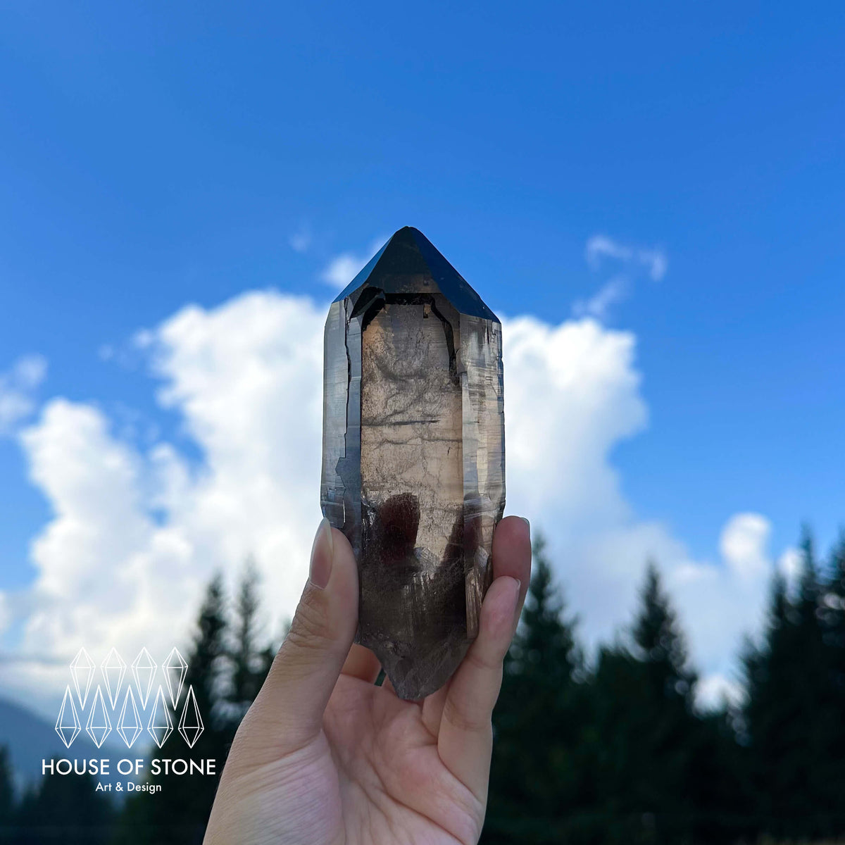 Swiss Smoky Quartz Point Specimen/Large Switzerland Smoky Quartz Tower/Alpine Mineral/Apls Quartz