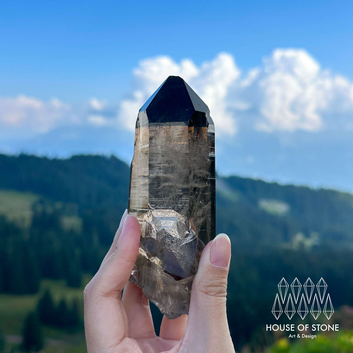 Swiss Smoky Quartz Point Specimen/Large Switzerland Smoky Quartz Tower/Alpine Mineral/Apls Quartz