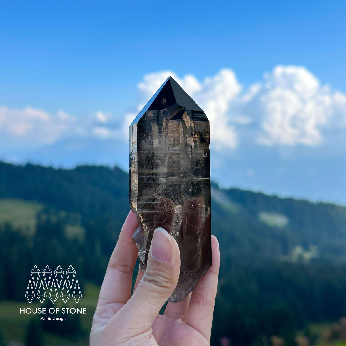 Swiss Smoky Quartz Point Specimen/Large Switzerland Smoky Quartz Tower/Alpine Mineral/Apls Quartz