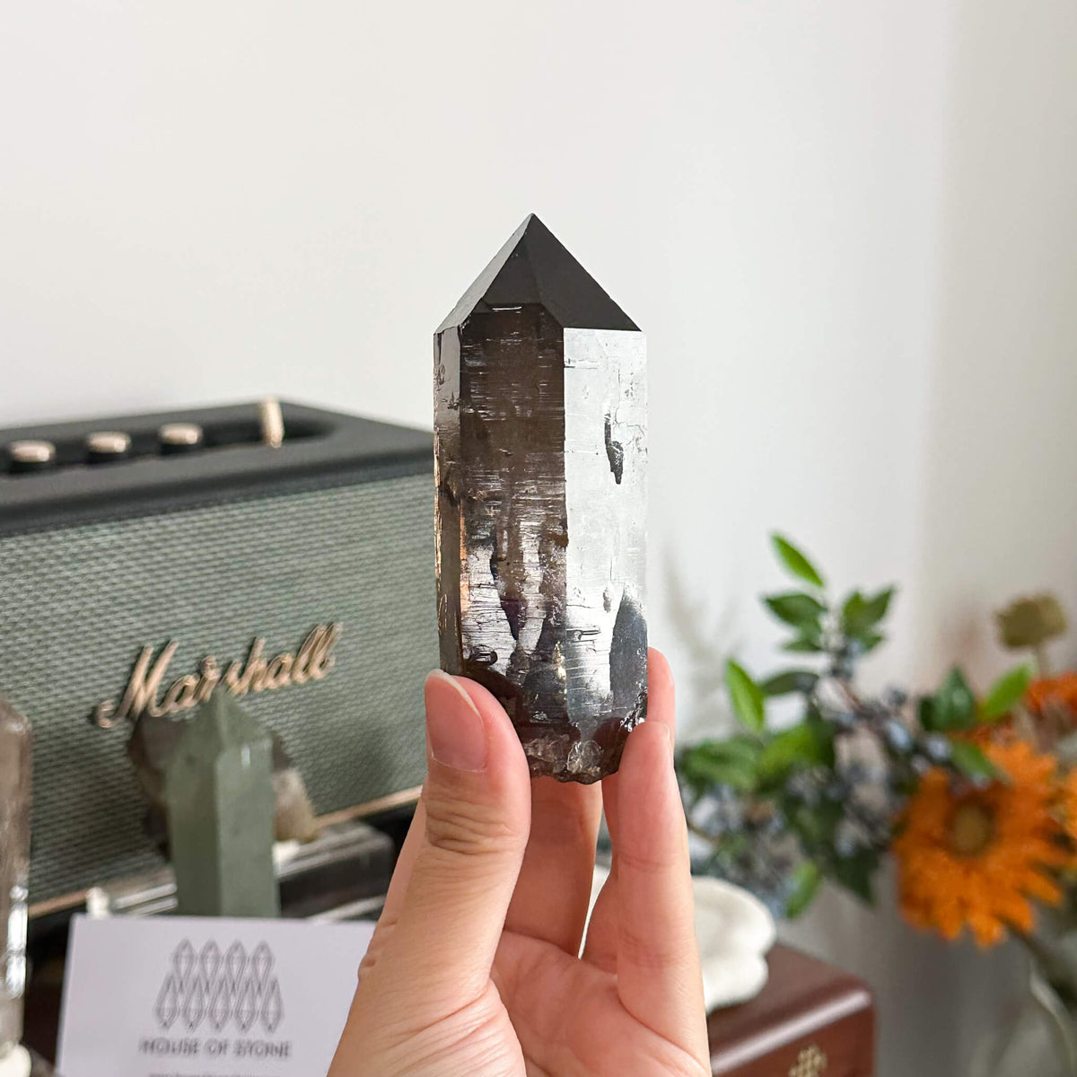 Swiss Smoky Quartz Point Specimen/Switzerland Dark Smoky Quartz Tower/Alpine Mineral/Apls Quartz