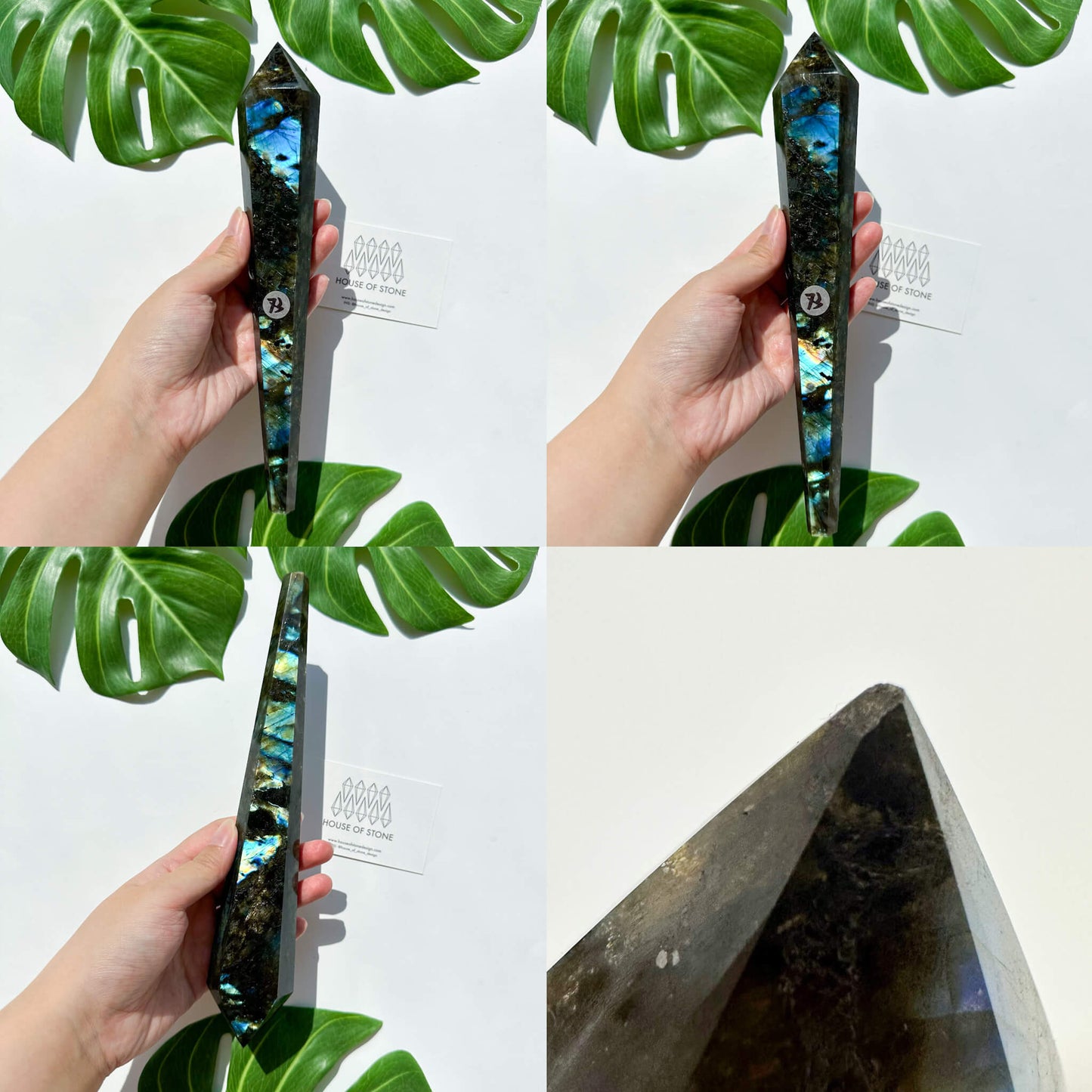 Natural Labradorite Wand/Rainbow Labradorite Crystal Point Wand/Labradorite Crystal Handle/Labradorite Stem/Wedding Bouquet Handle/Chakra Healing/AAA