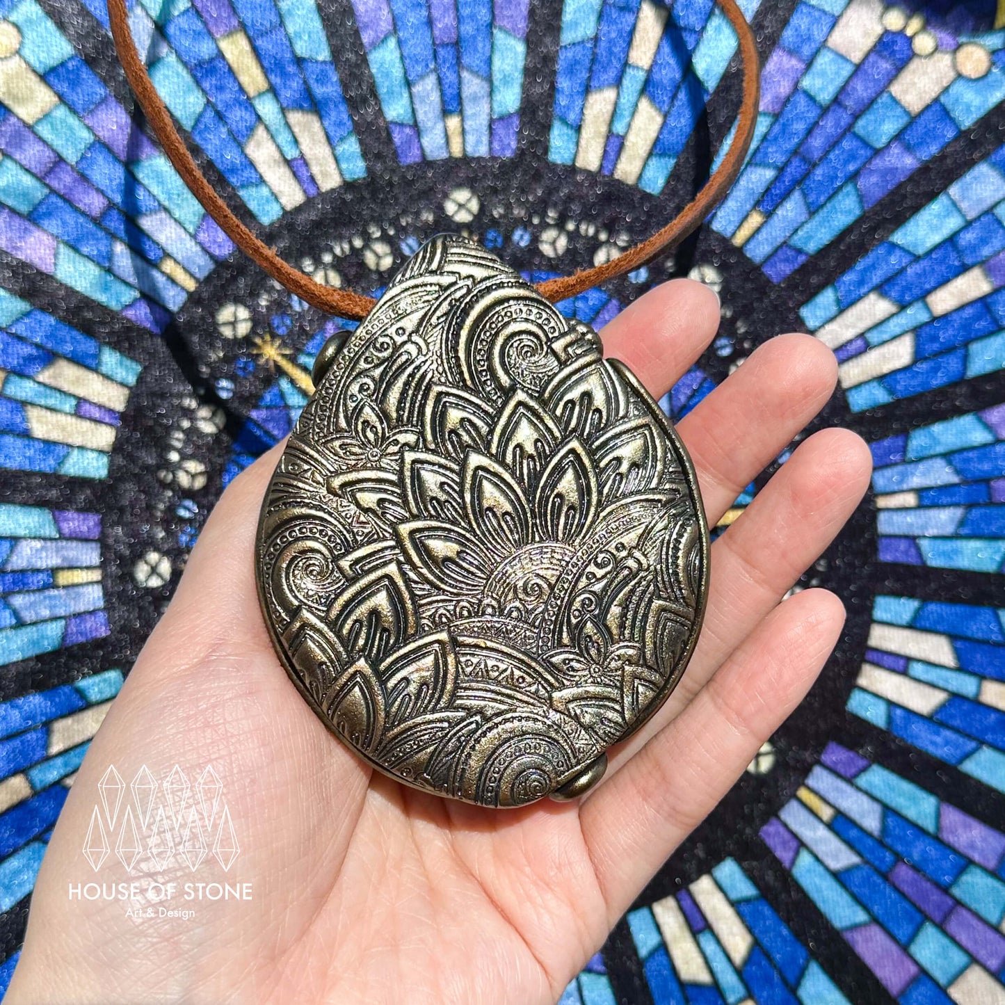 Handmade Natural Black Obsidian Pendant Necklace/Magic Obsidian Mirror Crystal Pendant/Scrying Mirror Talisman Protection Jewelry/Altar Tool