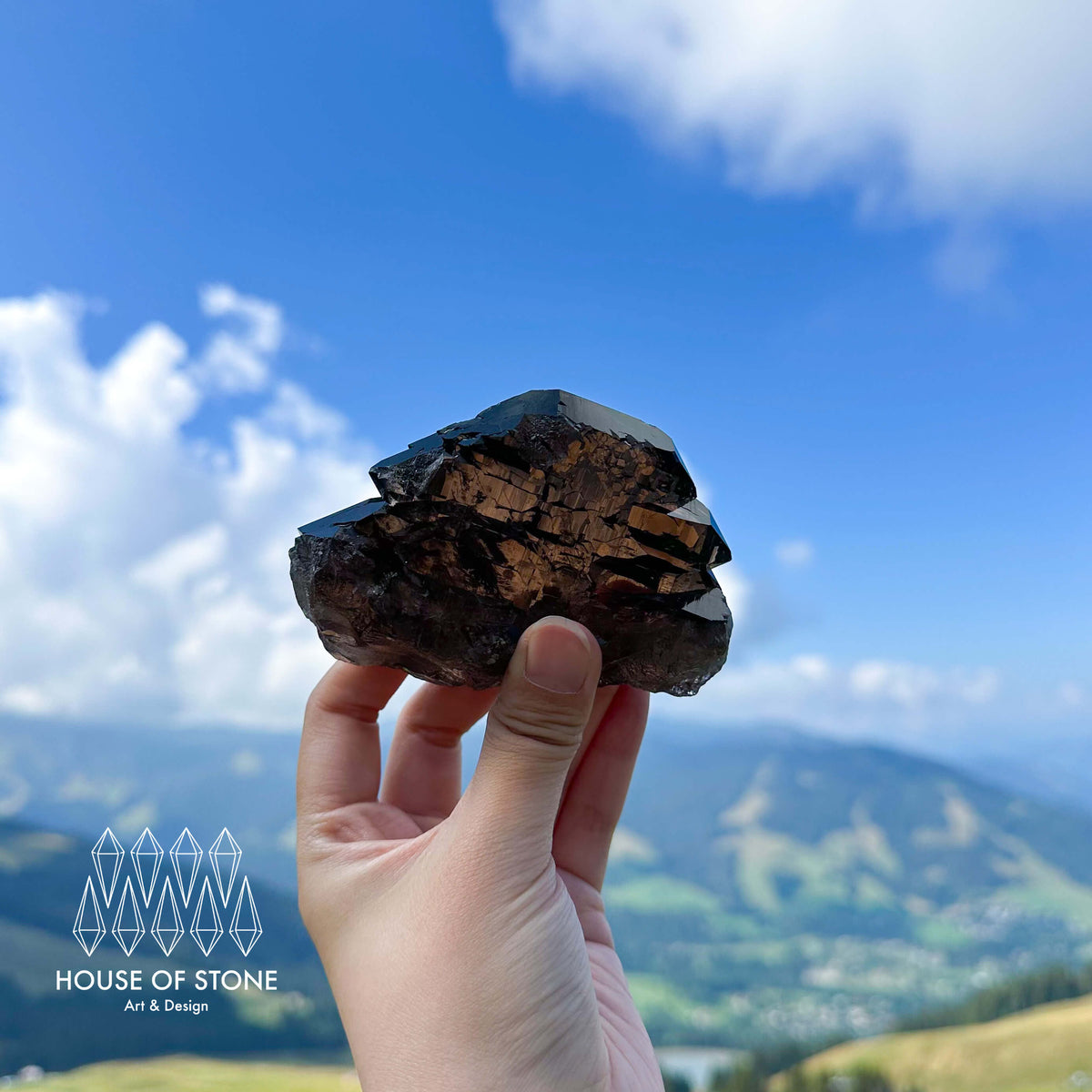 Alpine Mineral Swiss Gwindel Morion Smoky Quartz Specimen/Morion Switzerland Gwindel Apls/Dark Smoky Quartz Gwindel