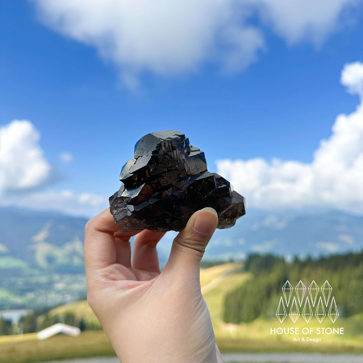Alpine Mineral Swiss Gwindel Morion Smoky Quartz Specimen/Morion Switzerland Gwindel Apls/Dark Smoky Quartz Gwindel