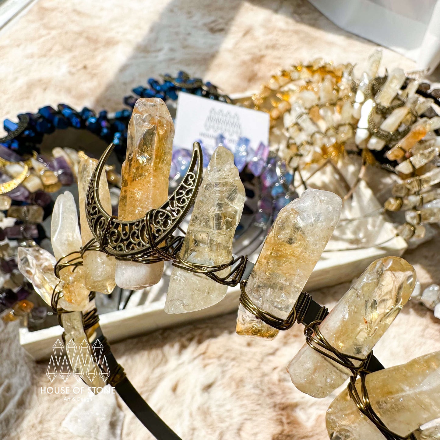 Natural Citrine Crystal Quartz Crown/Tiara Healing Hair Crown/Wedding Bride Jewelry Headband Gift/Wire Wrapped Crown