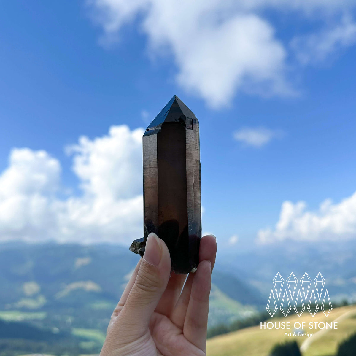 Alpine Mineral Morion Smoky Quartz Point Specimen/Swiss Tower Apls/Double Terminated Quartz Points/Dark Smoky Quartz Floater Quartz Cluster