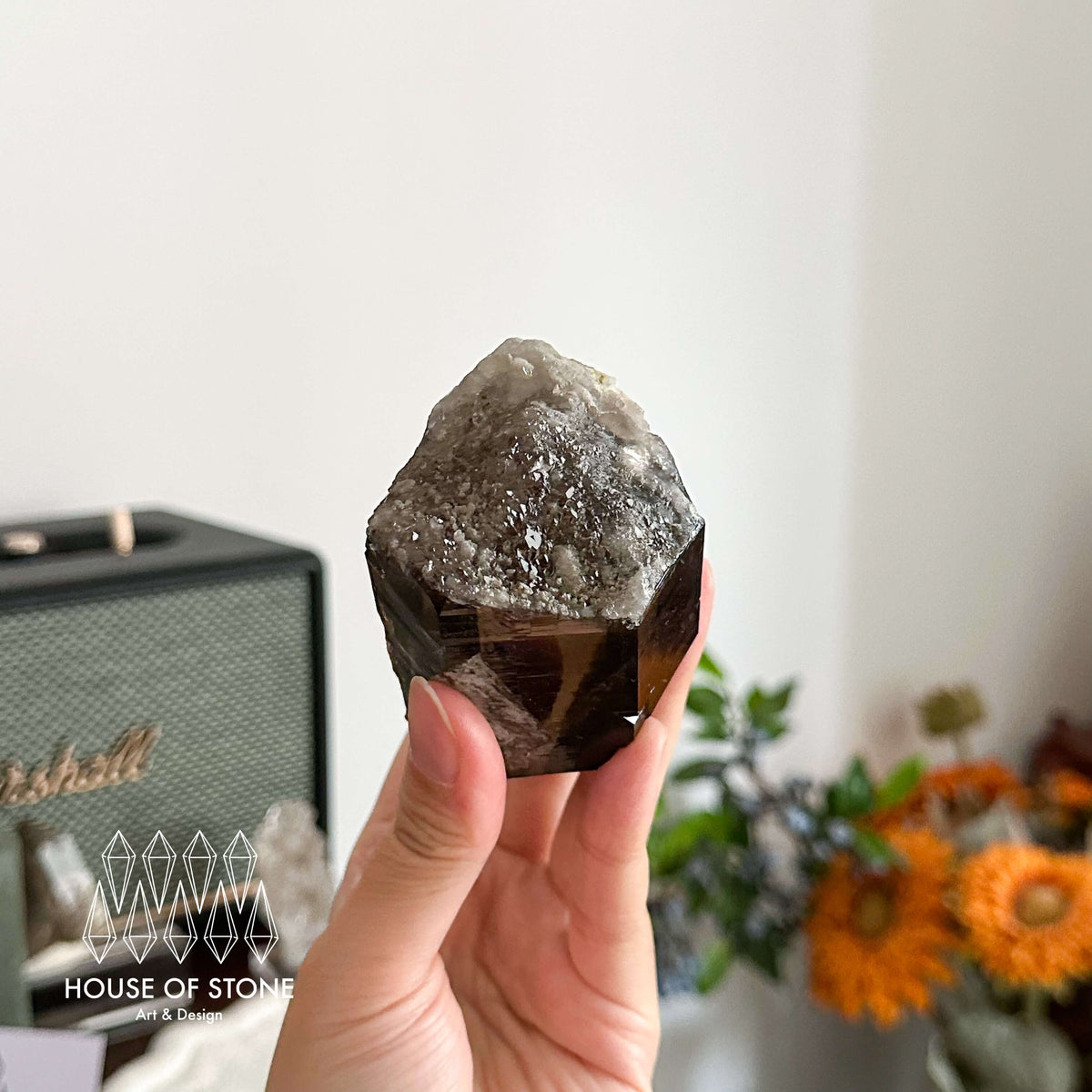 Swiss Smoky Quartz Point Specimen/Switzerland Smoky Quartz Tower with Floater/Alpine Mineral/Apls Quartz