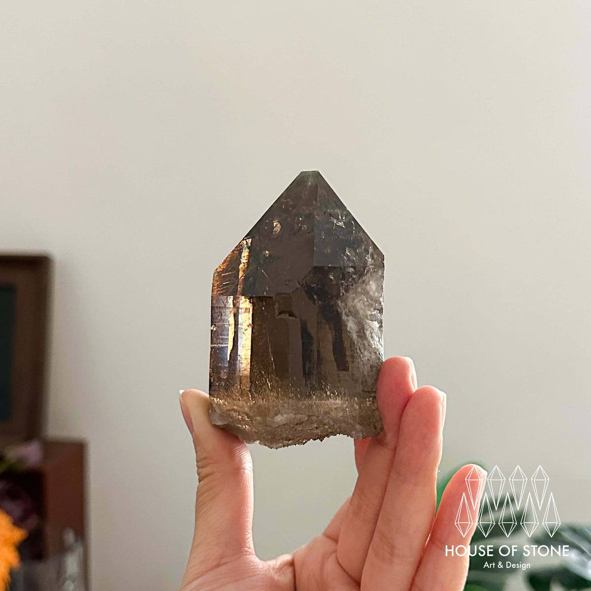 Swiss Smoky Quartz Point Specimen/Switzerland Smoky Quartz Tower with Floater/Alpine Mineral/Apls Quartz