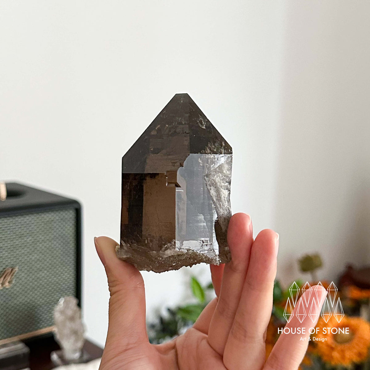 Swiss Smoky Quartz Point Specimen/Switzerland Smoky Quartz Tower with Floater/Alpine Mineral/Apls Quartz