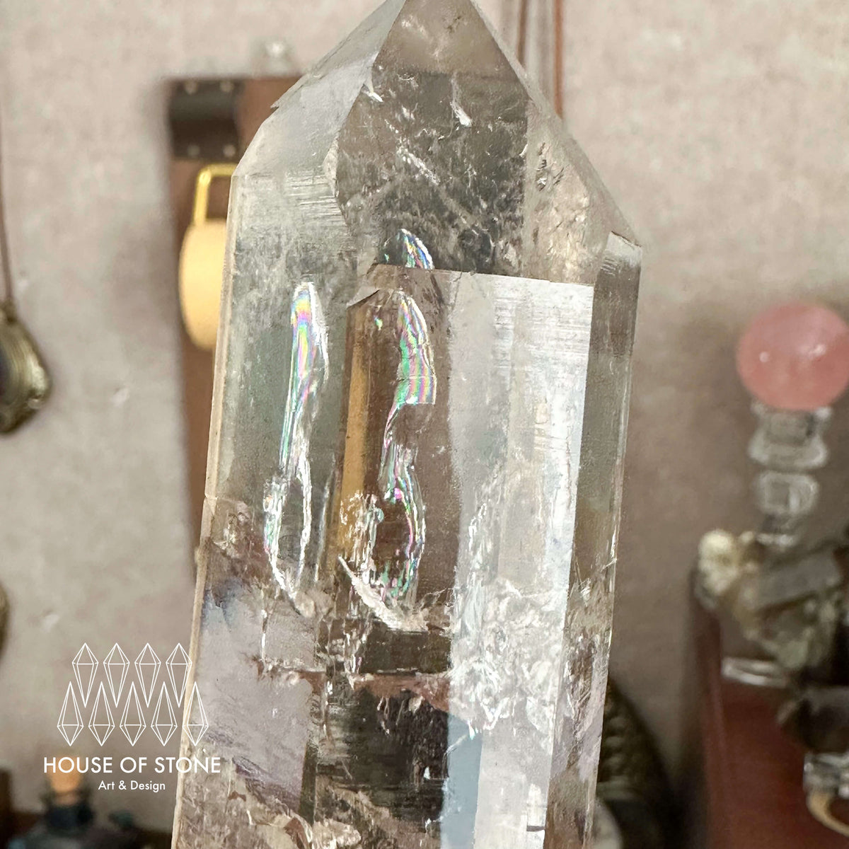 Swiss Smoky Quartz Point Specimen/Switzerland Light Smoky Quartz Tower with Flat Bottom/Alpine Mineral/Apls Quartz
