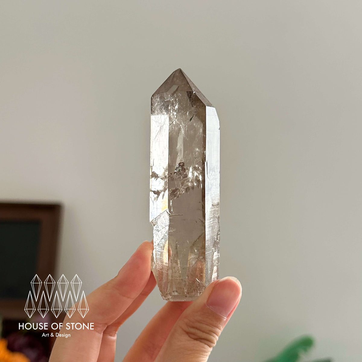 Swiss Smoky Quartz Point Specimen/Switzerland Light Smoky Quartz Tower with Flat Bottom/Alpine Mineral/Apls Quartz