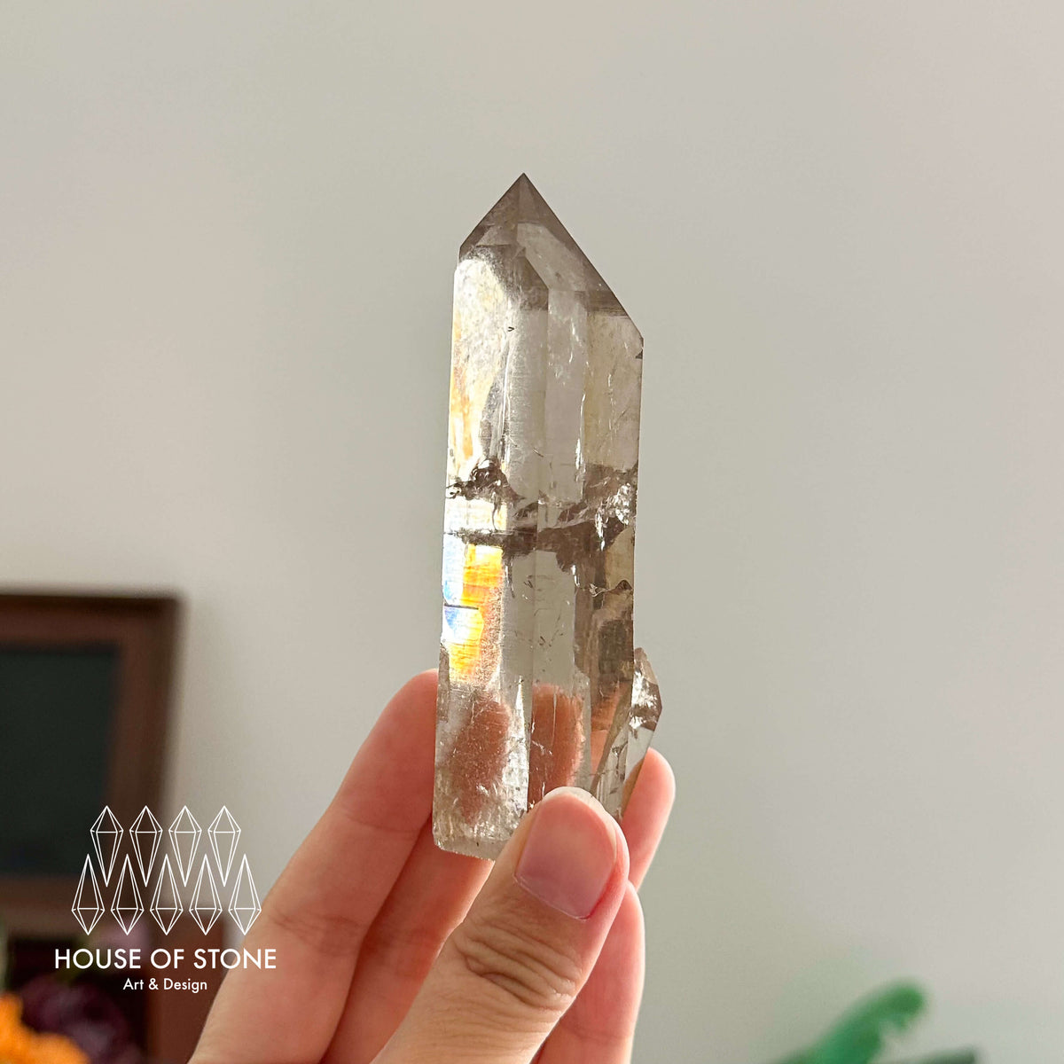 Swiss Smoky Quartz Point Specimen/Switzerland Light Smoky Quartz Tower with Flat Bottom/Alpine Mineral/Apls Quartz