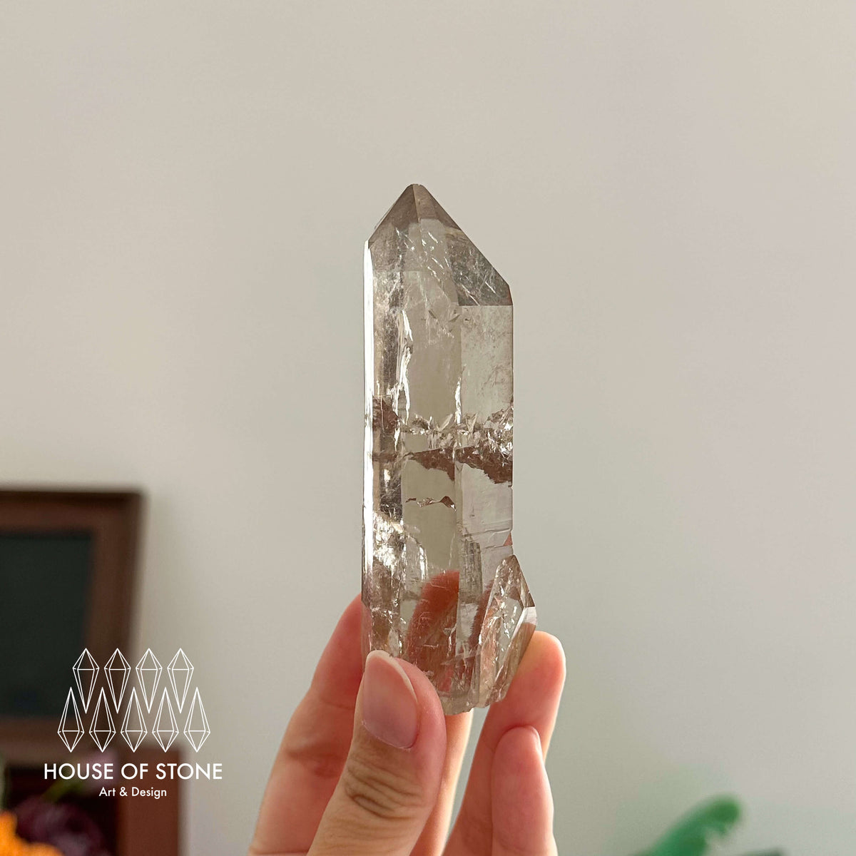 Swiss Smoky Quartz Point Specimen/Switzerland Light Smoky Quartz Tower with Flat Bottom/Alpine Mineral/Apls Quartz