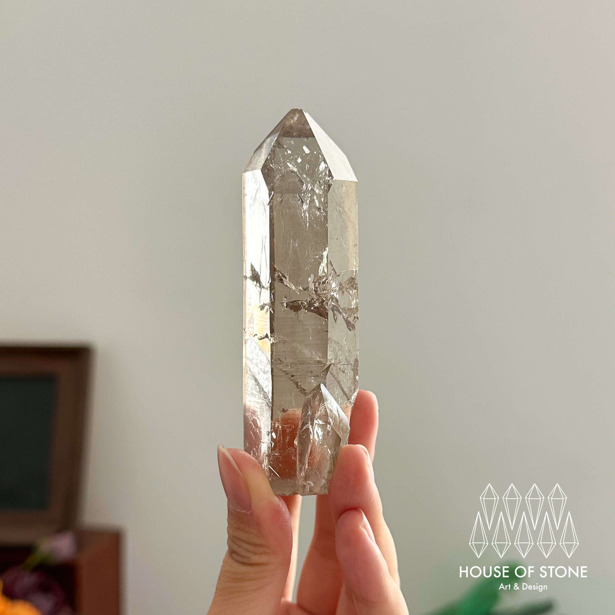 Swiss Smoky Quartz Point Specimen/Switzerland Light Smoky Quartz Tower with Flat Bottom/Alpine Mineral/Apls Quartz