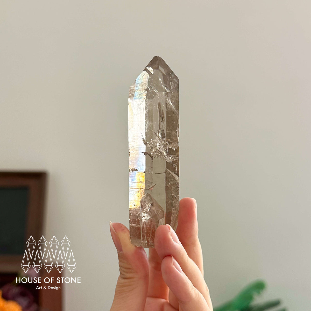 Swiss Smoky Quartz Point Specimen/Switzerland Light Smoky Quartz Tower with Flat Bottom/Alpine Mineral/Apls Quartz