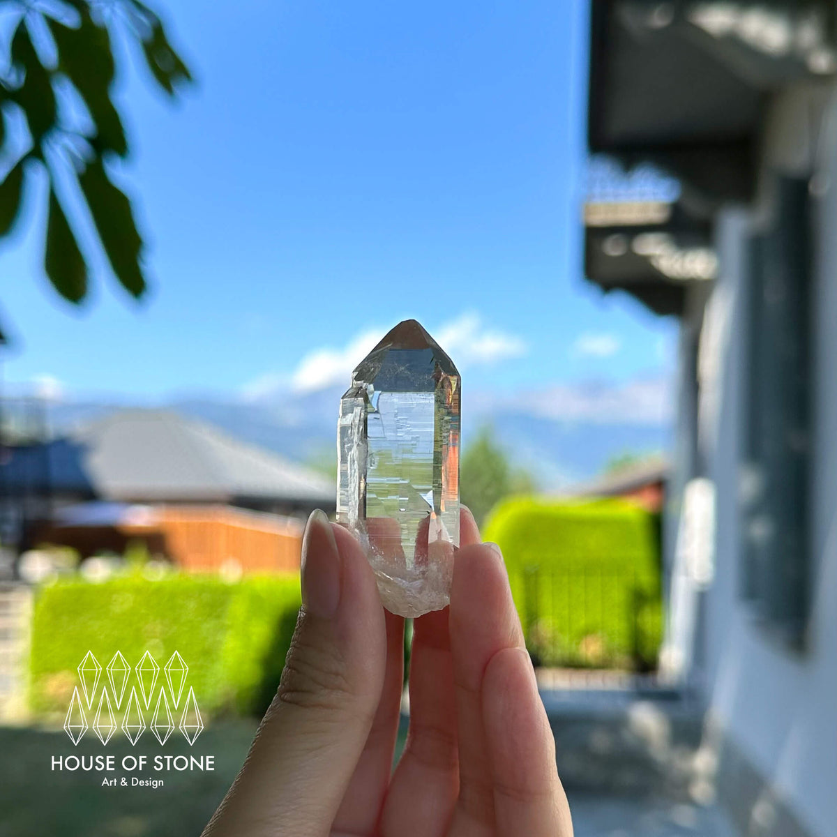 Swiss Clear Quartz Point Specimen/Switzerland Smoky Quartz Tower/Alpine Mineral/Apls Quartz