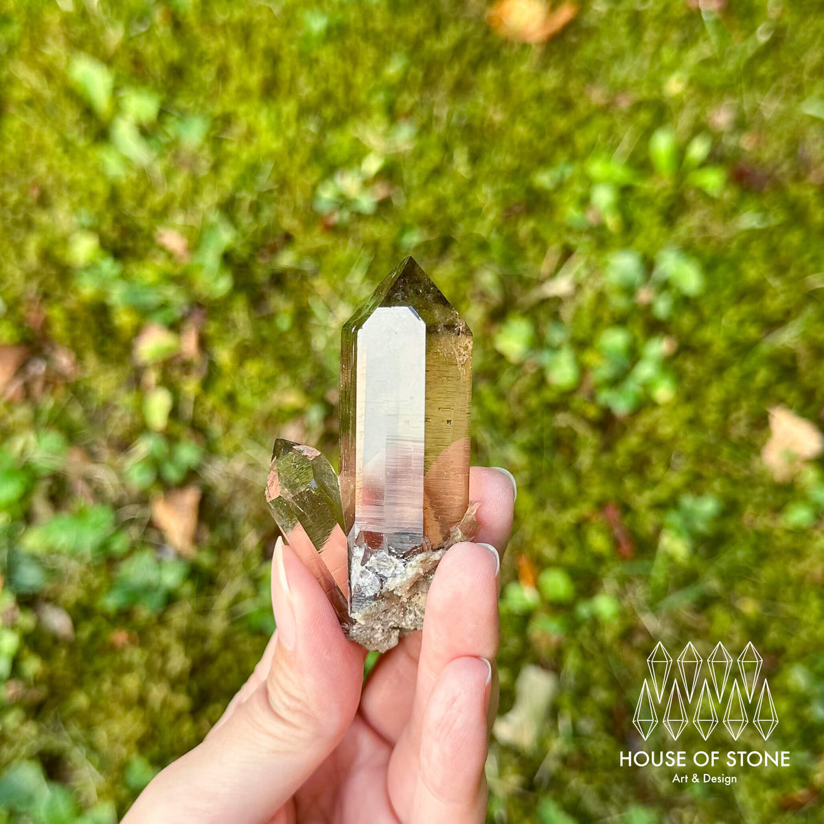 Alpine Mineral Light Smoky Quartz Point Cluster Specimen/Swiss Cluster Apls/Double Terminated Quartz Cluster