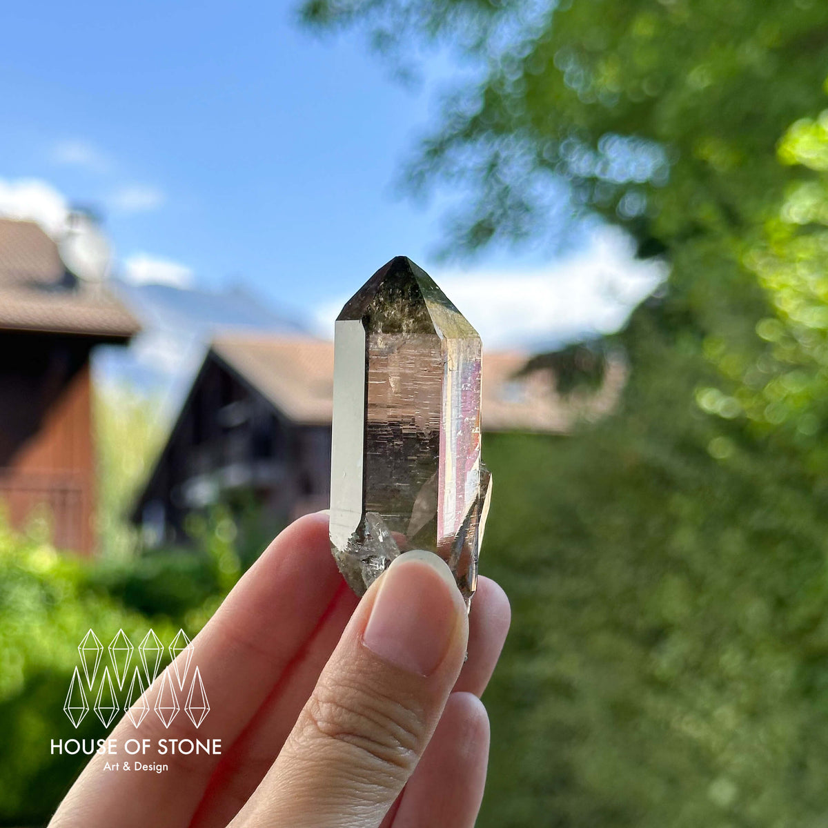 Alpine Mineral Light Smoky Quartz Point Cluster Specimen/Swiss Cluster Apls/Double Terminated Quartz Cluster