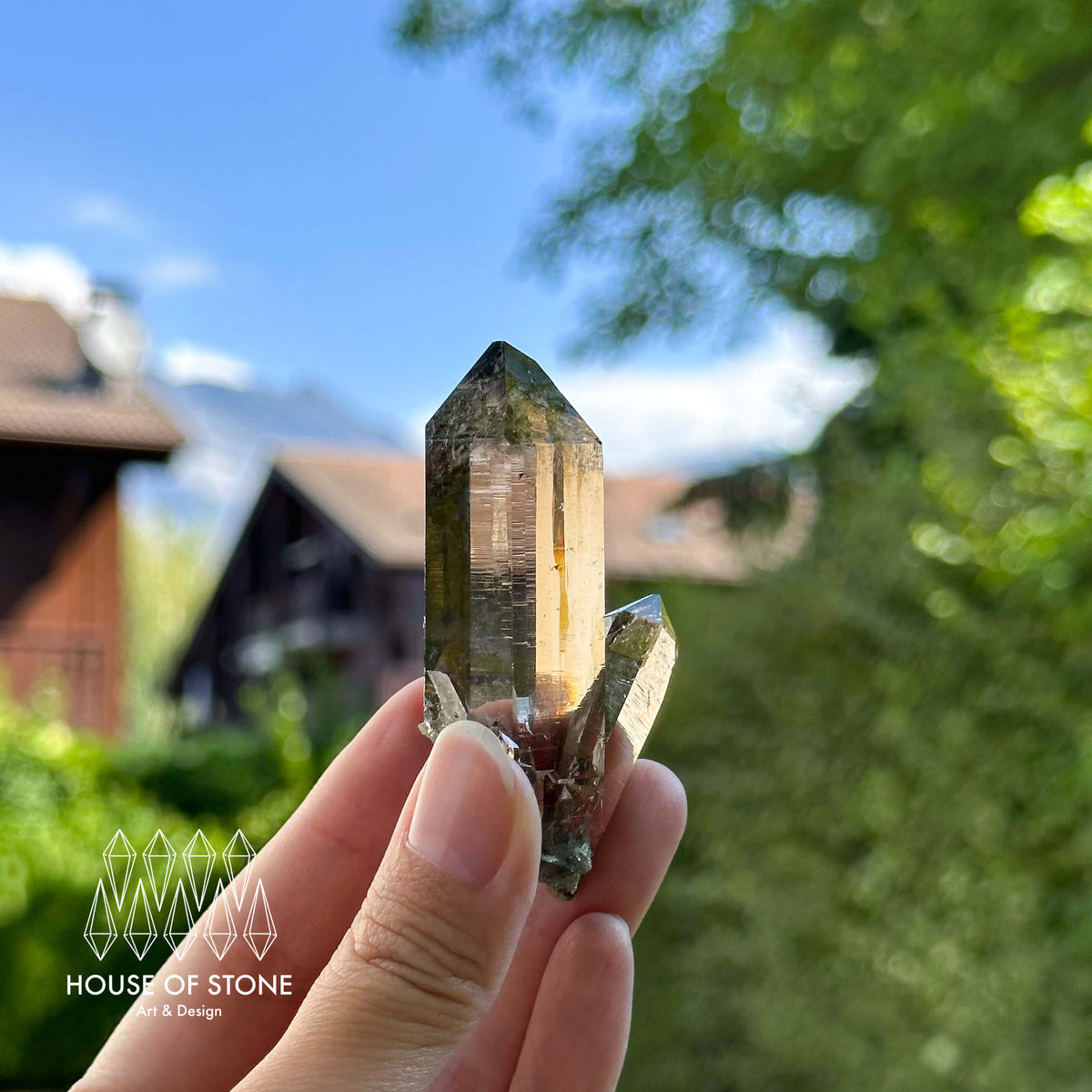 Alpine Mineral Light Smoky Quartz Point Cluster Specimen/Swiss Cluster Apls/Double Terminated Quartz Cluster