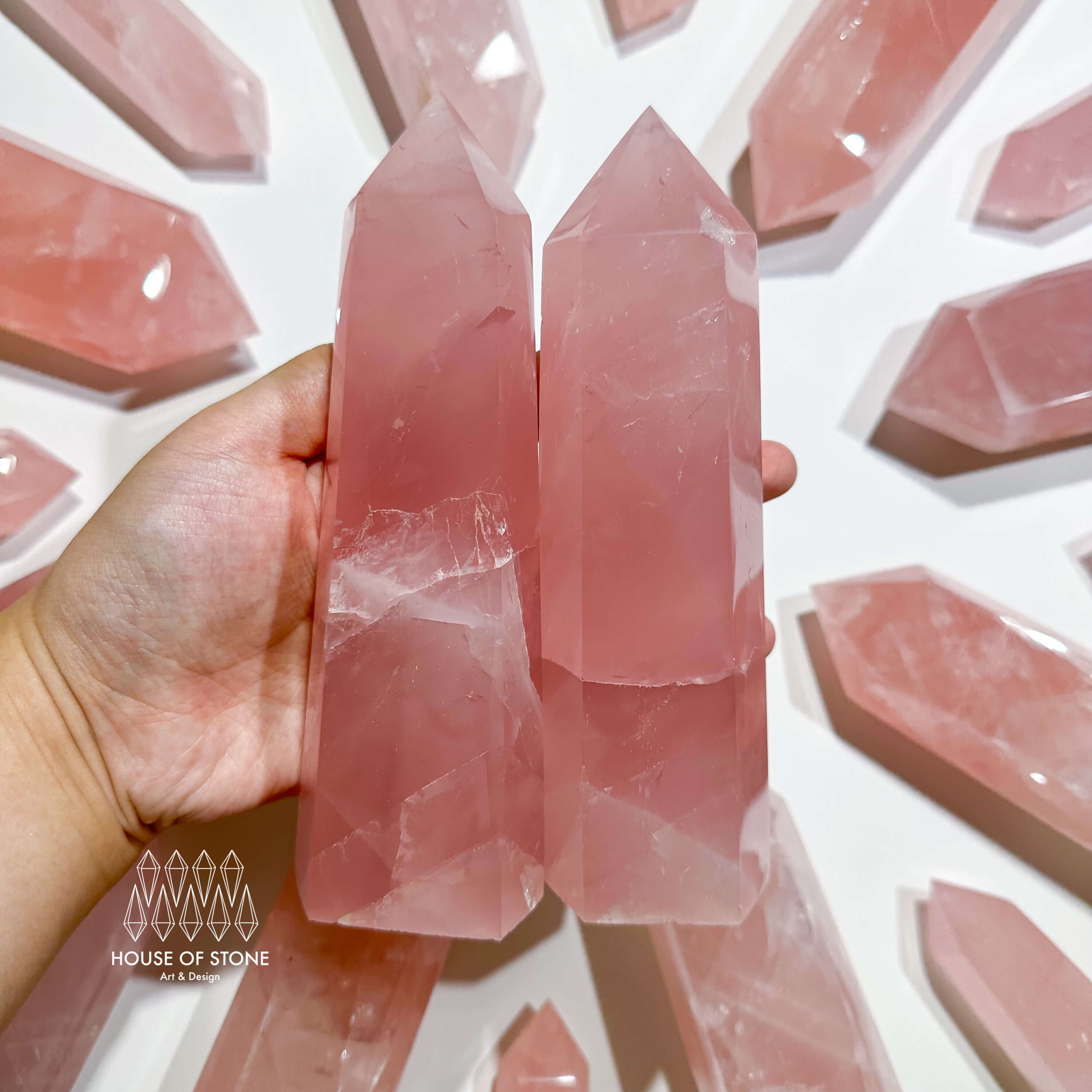 Large Rose Quartz obelisk point tower outlet wand