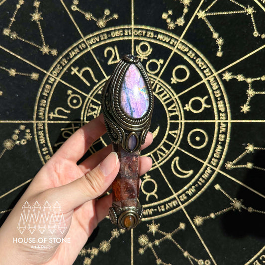 Handmade Natural Fire Quartz Pendant Necklace/Magic Crystal Protection Pendant/Amulet Talisman Jewelry/Chakra/Altar Tool