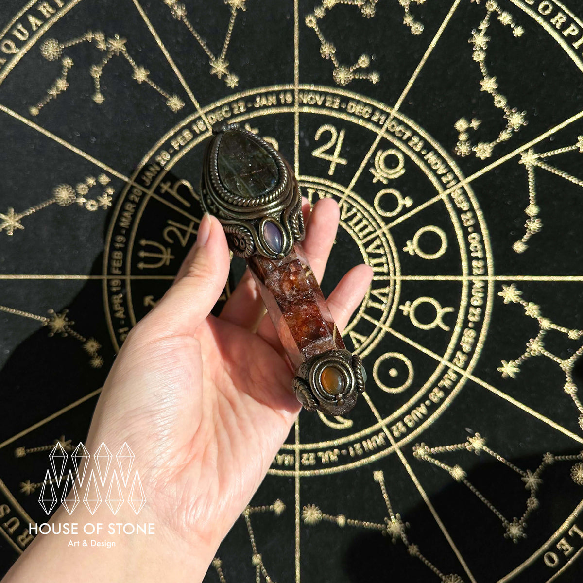 Handmade Natural Fire Quartz Pendant Necklace/Magic Crystal Protection Pendant/Amulet Talisman Jewelry/Chakra/Altar Tool