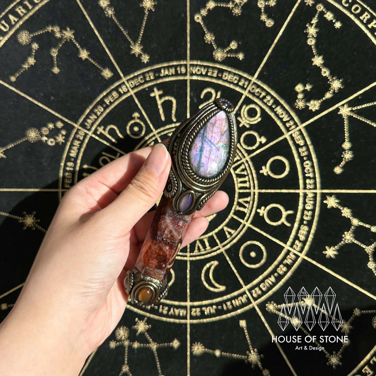 Handmade Natural Fire Quartz Pendant Necklace/Magic Crystal Protection Pendant/Amulet Talisman Jewelry/Chakra/Altar Tool