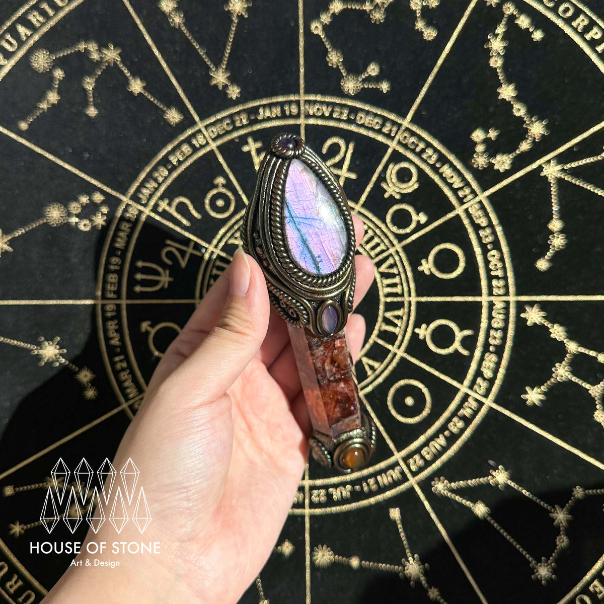 Handmade Natural Fire Quartz Pendant Necklace/Magic Crystal Protection Pendant/Amulet Talisman Jewelry/Chakra/Altar Tool