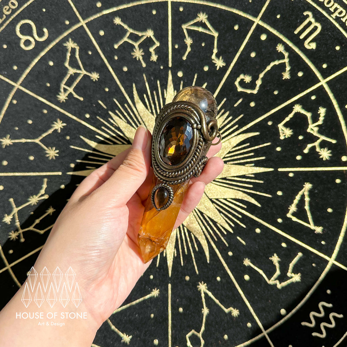 Handmade Natural Golden Healer Quartz Pendant Necklace/Magic Crystal Protection Pendant/Amulet Talisman Jewelry/Chakra/Altar Tool