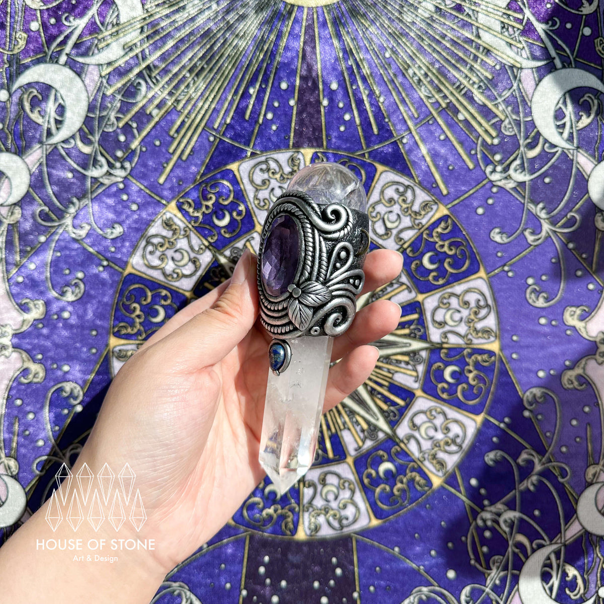 Handmade Natural Clear Quartz Pendant Necklace/Magic Quartz Crystal Protection Pendant/Amulet Talisman Jewelry/Chakra/Altar Tool