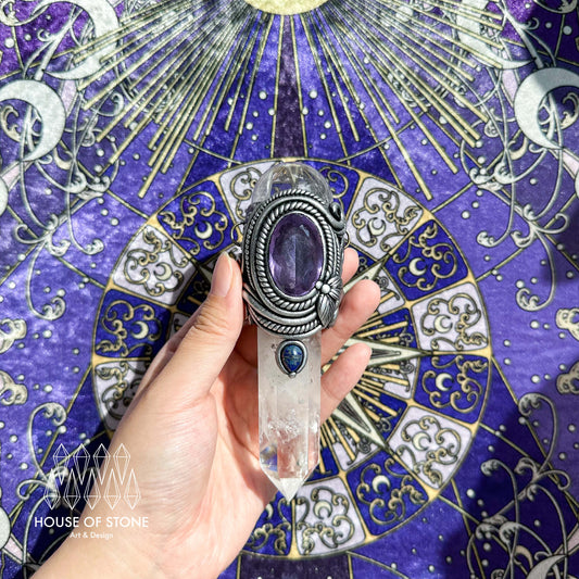 Handmade Natural Clear Quartz Pendant Necklace/Magic Quartz Crystal Protection Pendant/Amulet Talisman Jewelry/Chakra/Altar Tool