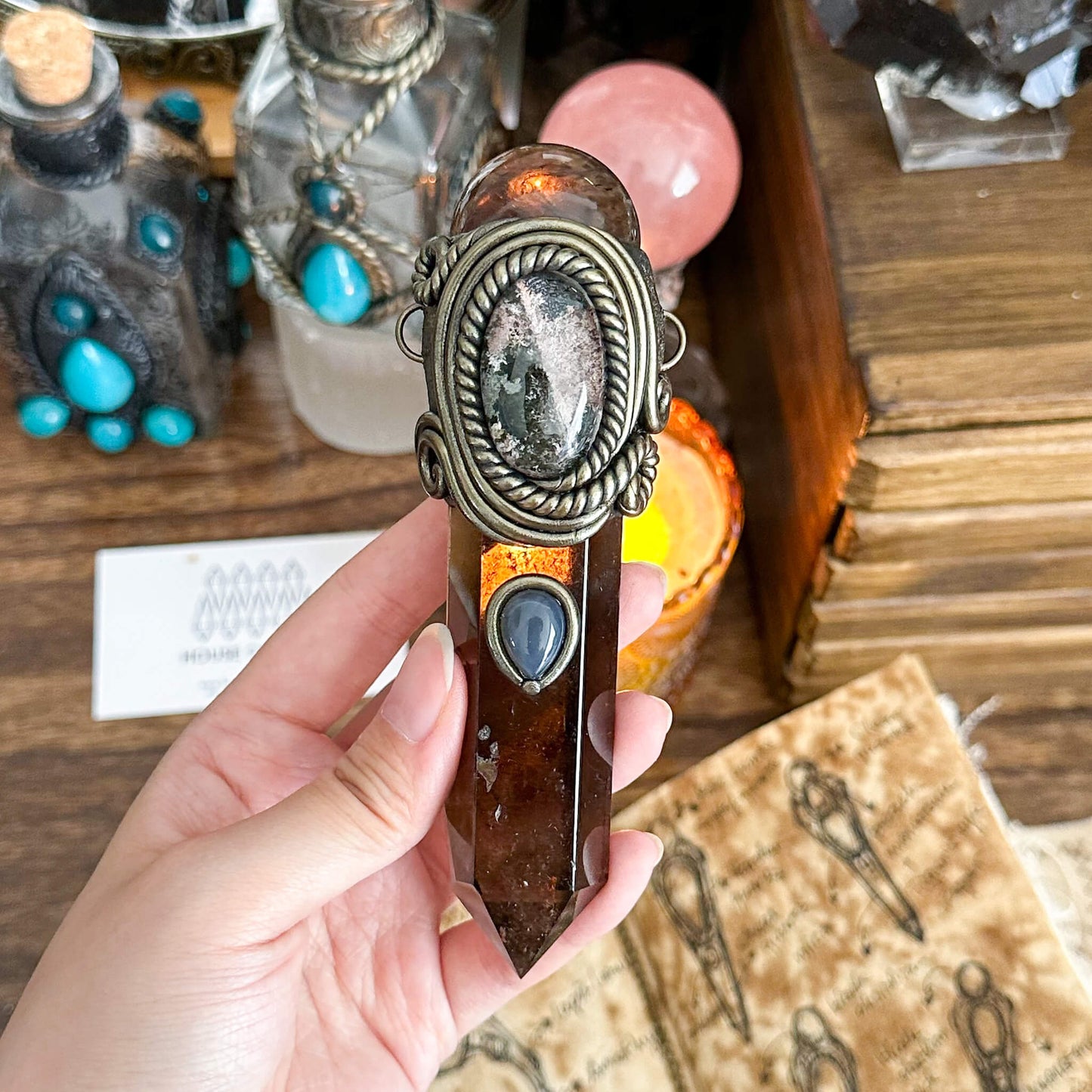 Handmade Natural Smoky Quartz Pendant Necklace/Magic Smoky Quartz Crystal Protection Pendant/Talisman Protection Jewelry/Chakra/Altar Tool