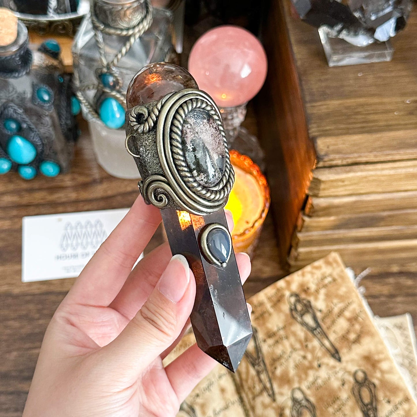 Handmade Natural Smoky Quartz Pendant Necklace/Magic Smoky Quartz Crystal Protection Pendant/Talisman Protection Jewelry/Chakra/Altar Tool