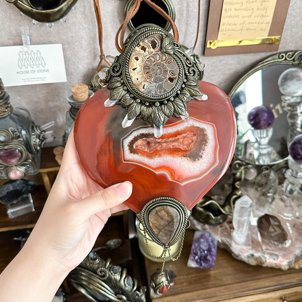 Handmade Natural Carnelian Crystal Wall Hanging Decor/Spiritual Window Interior Room Hangings/Christmas Crystal Door Hanging